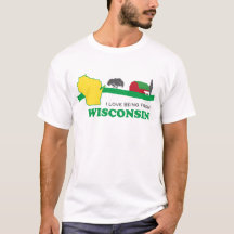Eu amo ser do t-shirt de Wisconsin