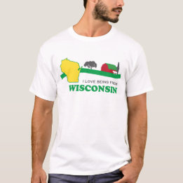 Eu amo ser do t-shirt de Wisconsin