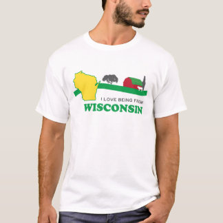 Eu amo ser do t-shirt de Wisconsin