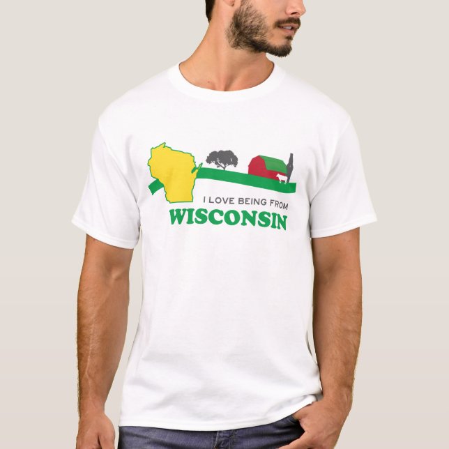 Eu amo ser do t-shirt de Wisconsin (Frente)