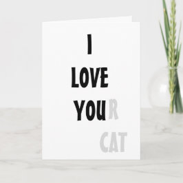 EU AMO seu cartão do gato engraçado