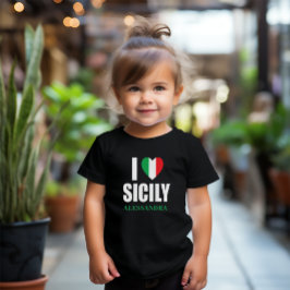 Eu amo Sicília Camiseta italiana do Sinalizador He