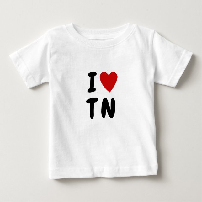 Eu amo T N | Camiseta personalizada TN Tennessee (Frente)