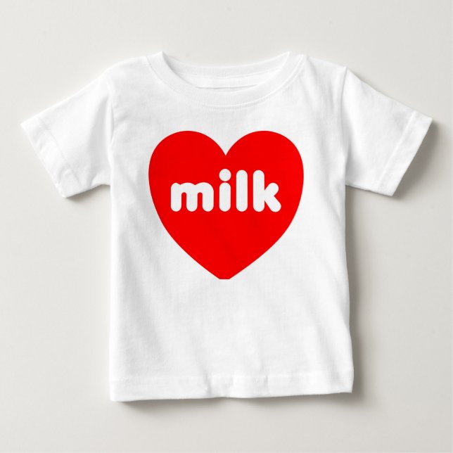 "Eu amo t-shirt do bebê do leite" (Frente)