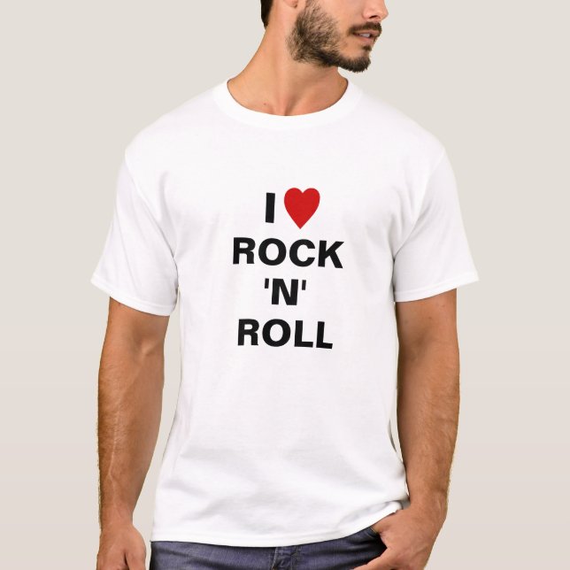 "Eu amo t-shirt do rock and roll" (Frente)