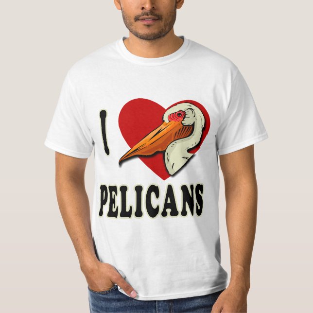 Eu amo t-shirt dos pelicanos, roupa dos miúdos (Frente)