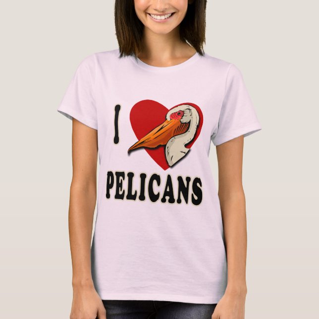 Eu amo t-shirt dos pelicanos, roupa dos miúdos (Frente)
