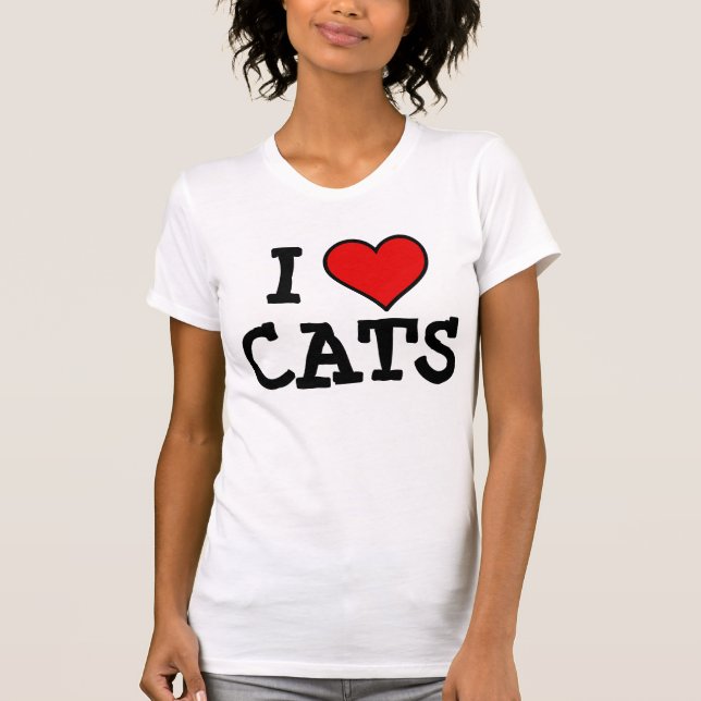EU AMO t-shirt e camisolas dos GATOS (Frente)