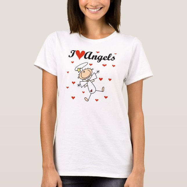Eu amo t-shirt e presentes dos anjos (Frente)