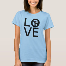 Eu amo | T-Shirt solteiro de cão preto