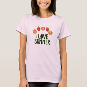 Eu Amo T-Shirts Bonitas E Bonitas Com Frutas
