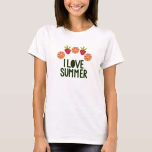 Eu Amo T-Shirts Bonitas E Bonitas Com Frutas