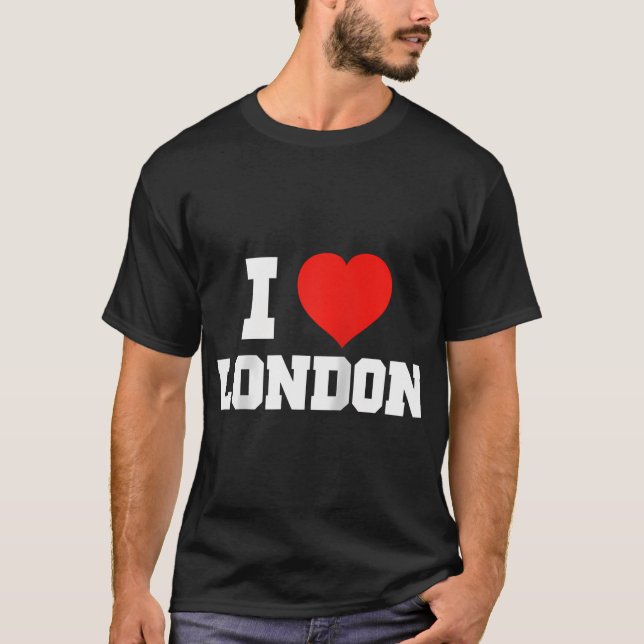 Eu Amo T-Shirts de Londres Raglan Baseball (Frente)