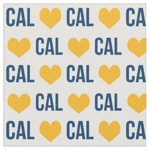 Eu amo tecido Cal - azul e amarelo