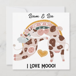 Eu Amo Uma Vaca Mooo Bonita Personalizada Dando-Lh