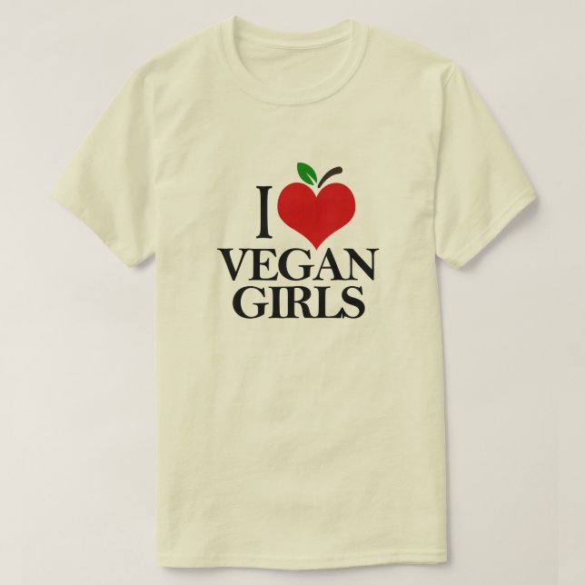 EU AMO VEGAN GIRLS T-Shirt (Frente do Design)