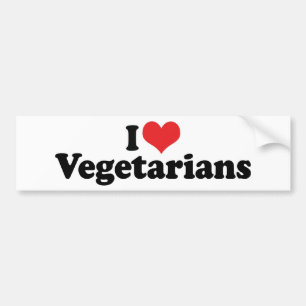 Eu Amo Vegetarianos Adesivo de Para-choque