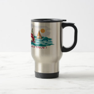 Eu amo velas! Caneca de viagem