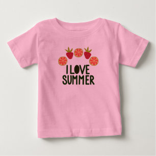 Eu Amo Verão Baby Camiseta Fofa Com Design De Fru
