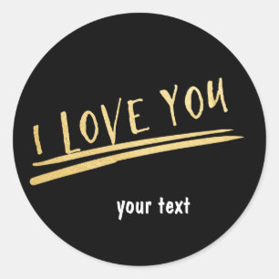 EU AMO VOCÊ Adesivo Chic Personalizado Preto e Dou
