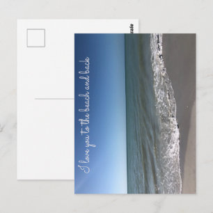 Eu AMO VOCÊ ATÉ A PRAIA E VOLTO cartão postal