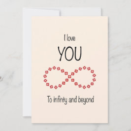 Eu amo você até o infinito e além cartão de valent