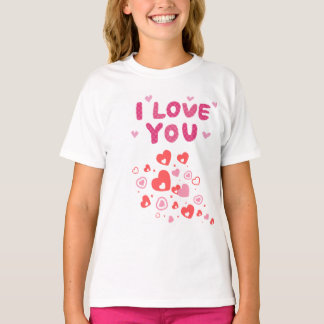 Eu amo você camiseta de criança coração fofo 