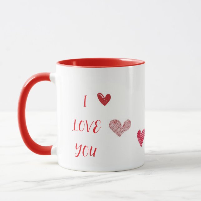 EU AMO VOCÊ CANECA VERMELHA (Esquerda)