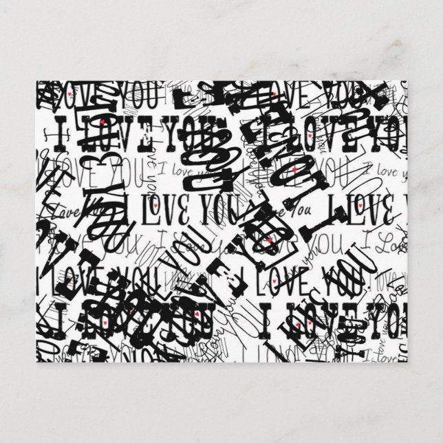 Eu amo você cartão postal de data de casamento de  (Frente)