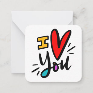 Eu amo você Cartões de Nota Minúsculos