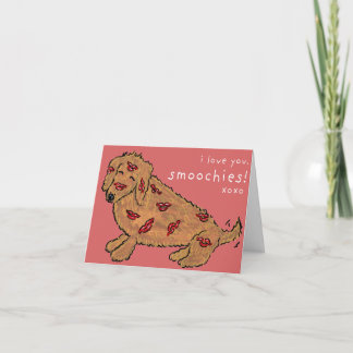 Eu Amo Você Dachshund Beijos Cartão de Abertura Do
