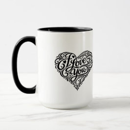 Eu Amo Você Dia dos Namorados Caneca de Café Desig
