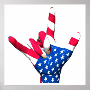 Eu Amo Você, EUA, Bandeira Poster