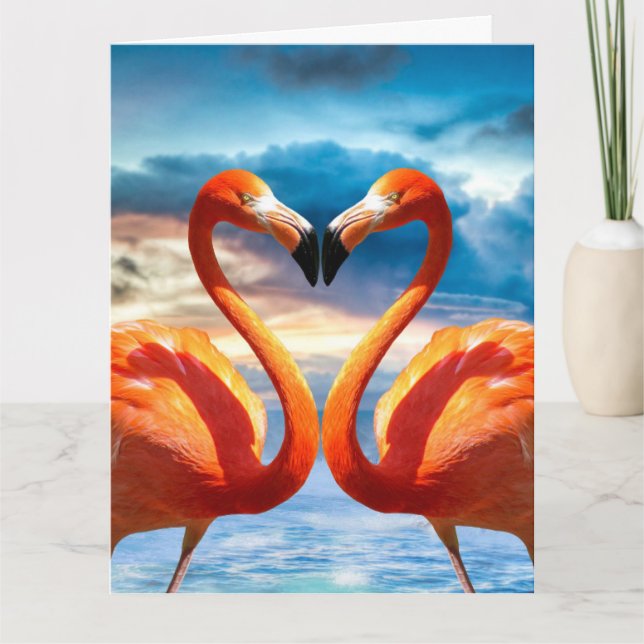 EU AMO VOCÊ FLAMINGOS CARTÃO DE PRESENTE GRANDE (Frente)