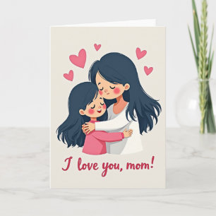 Eu Amo Você Mãe Cartão de Arte Sentimental