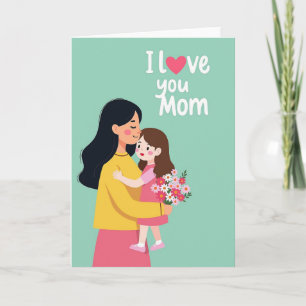 Eu Amo Você Mãe Cartão de Arte Vetorial