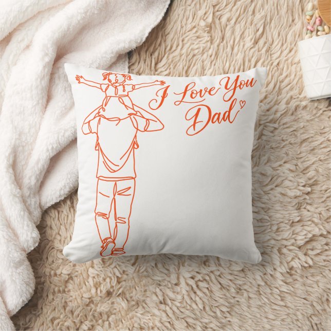 Eu Amo Você Papai Almofada de Arremesso - Presente (Cobertor)