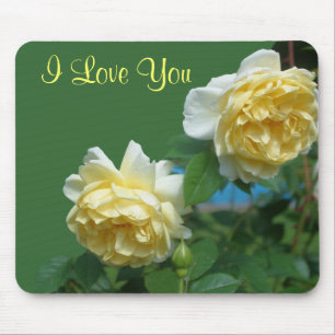 Eu Amo Você Rosas Amarelas Foto Flor Mousepad