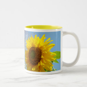 Eu Amo Você! xícara de café Canecas Girassóis Bril