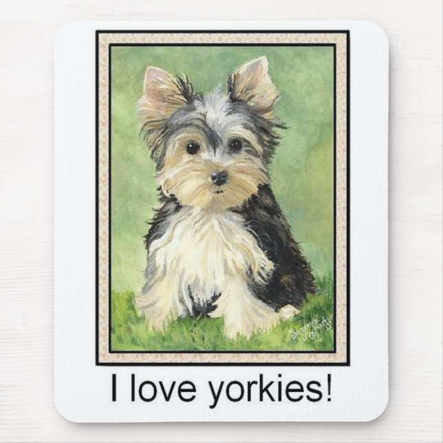 Eu amo yorkies Mousepad (Frente)