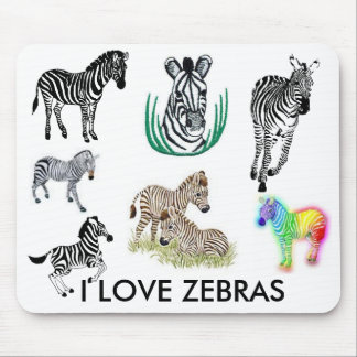 Eu amo zebras Mousepad
