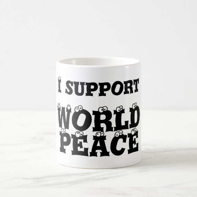 Eu apoio a caneca da paz mundial (Centro)