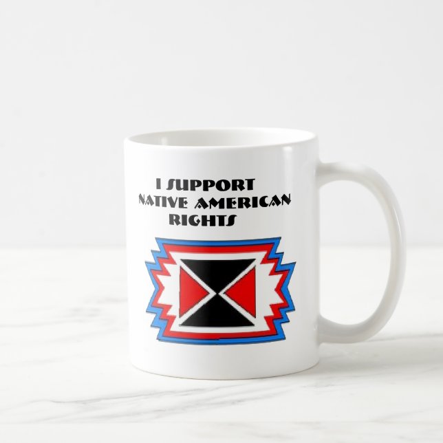 EU APOIO A CANECA DE CAFÉ DOS DIREITOS DO NATIVO (Direita)