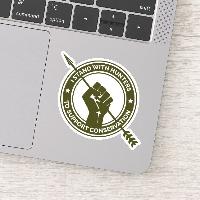 Eu apoio caçadores e caçadores de adesivos (Detalhe)