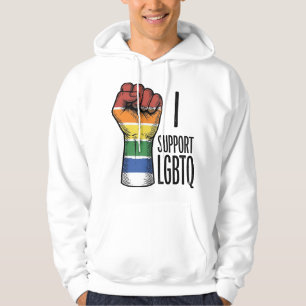 Eu Apoio Camisa de Punho Orgulho Vintage LGBTQ Des