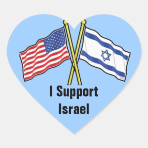 Eu apoio etiquetas de Israel na forma do coração