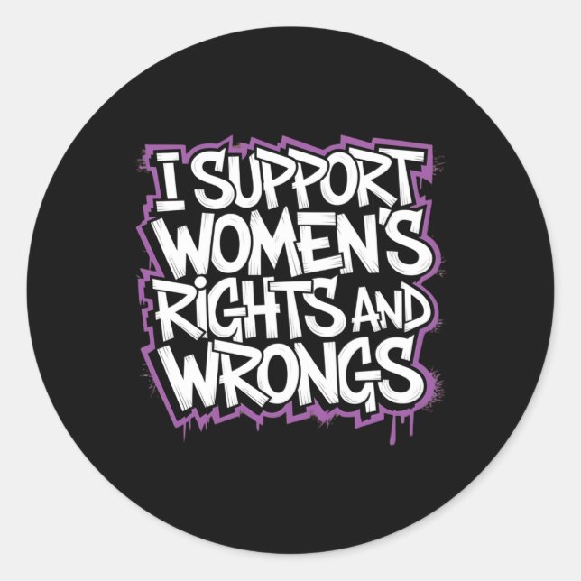 Eu apoio o adesivo dos direitos das mulheres (Frente)