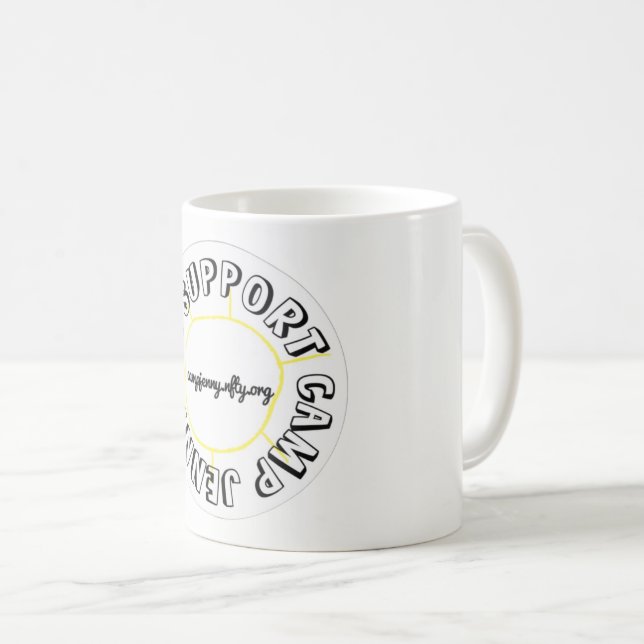 Eu apoio o branco da caneca de CJ (Frente Esquerda)