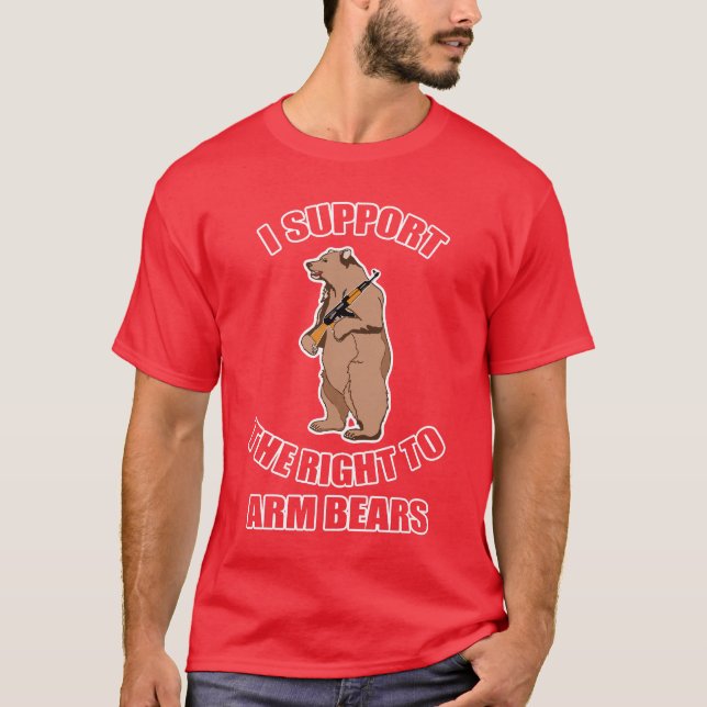Eu apoio o direito de armar o t-shirt dos ursos (Frente)
