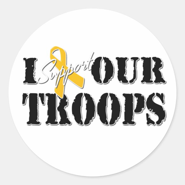 Eu apoio o nosso adesivo de tropas (Frente)